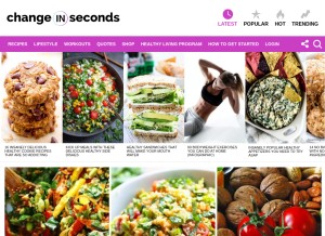 How changeinseconds.com looks like on a tablet such as an iPad.