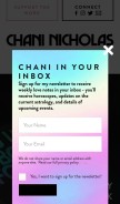 How chaninicholas.com looks like on a mobile device such as an iPhone.