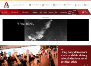 How channelnewsasia.com looks like on a tablet such as an iPad.
