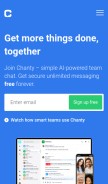 How chanty.com looks like on a mobile device such as an iPhone.