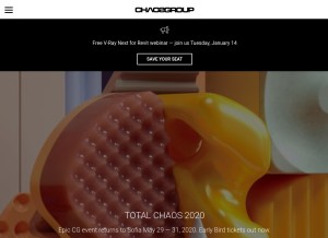 How chaosgroup.com looks like on a tablet such as an iPad.
