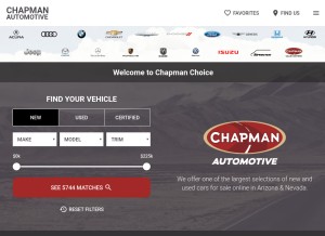 How chapmanchoice.com looks like on a tablet such as an iPad.