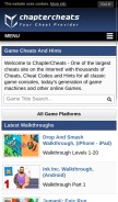 How chaptercheats.com looks like on a mobile device such as an iPhone.