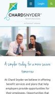 How chard-snyder.com looks like on a mobile device such as an iPhone.