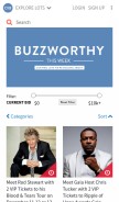How charitybuzz.com looks like on a mobile device such as an iPhone.