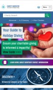 How charitynavigator.org looks like on a mobile device such as an iPhone.