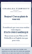 How charlestyrwhitt.com looks like on a mobile device such as an iPhone.