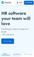 How charliehr.com looks like on a mobile device such as an iPhone.