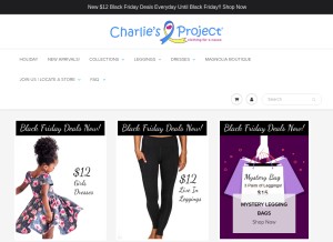 How charliesproject.com looks like on a tablet such as an iPad.