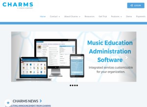 How charmsoffice.com looks like on a tablet such as an iPad.