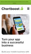 How chartboost.com looks like on a mobile device such as an iPhone.
