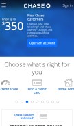 How chase.com looks like on a mobile device such as an iPhone.
