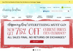 How chasing-fireflies.com looks like on a tablet such as an iPad.