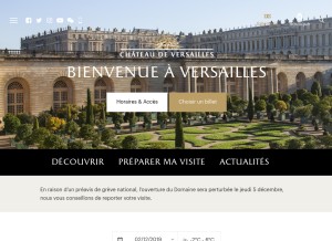 How chateauversailles.fr looks like on a tablet such as an iPad.