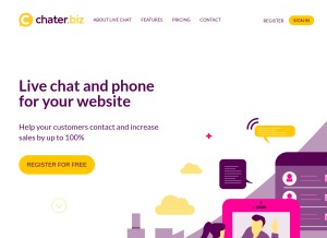 How chater.biz looks like on a tablet such as an iPad.