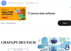 How chatgptdeutsch.info looks like on a tablet such as an iPad.