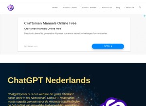 How chatgptopenai.nl looks like on a tablet such as an iPad.