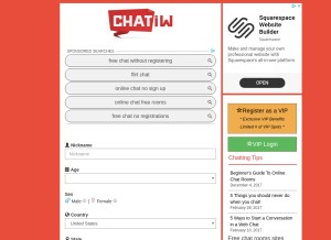 How chatiw.com looks like on a tablet such as an iPad.