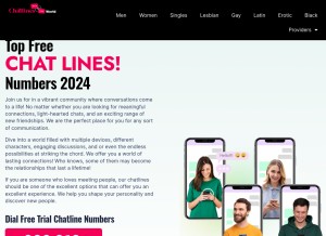 How chatlinesworld.com looks like on a tablet such as an iPad.