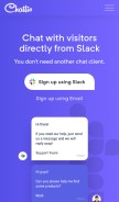 How chatlio.com looks like on a mobile device such as an iPhone.