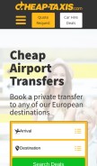 How cheap-taxis.com looks like on a mobile device such as an iPhone.