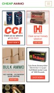 How cheapammos.com looks like on a mobile device such as an iPhone.