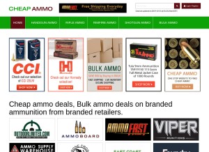 How cheapammos.com looks like on a tablet such as an iPad.