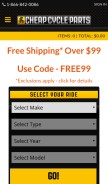 How cheapcycleparts.com looks like on a mobile device such as an iPhone.
