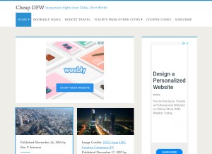 How cheapdfw.com looks like on a tablet such as an iPad.