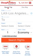 How cheapfareguru.com looks like on a mobile device such as an iPhone.