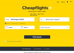 How cheapflights.qa looks like on a tablet such as an iPad.