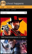 How cheathappens.com looks like on a mobile device such as an iPhone.