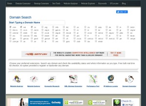 How check-domains.com looks like on a tablet such as an iPad.