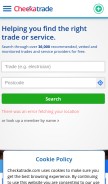 How checkatrade.com looks like on a mobile device such as an iPhone.