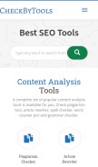 How checkbytools.com looks like on a mobile device such as an iPhone.