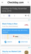 How checkiday.com looks like on a mobile device such as an iPhone.