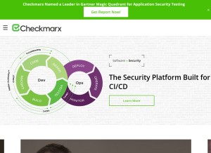 How checkmarx.com looks like on a tablet such as an iPad.