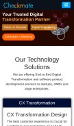How checkmateq.com looks like on a mobile device such as an iPhone.