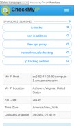 How checkmyip.com looks like on a mobile device such as an iPhone.