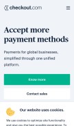 How checkout.com looks like on a mobile device such as an iPhone.