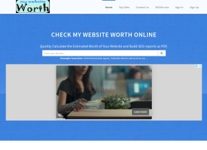 How checksiteworthonline.eu looks like on a tablet such as an iPad.