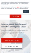 How checkster.com looks like on a mobile device such as an iPhone.
