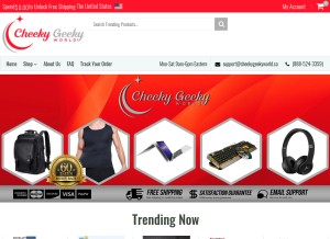 How cheekygeekyworld.com looks like on a tablet such as an iPad.