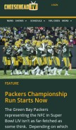 How cheeseheadtv.com looks like on a mobile device such as an iPhone.