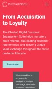 How cheetahdigital.com looks like on a mobile device such as an iPhone.