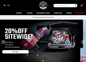 How chemicalguys.com looks like on a tablet such as an iPad.