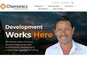 How chemonics.com looks like on a tablet such as an iPad.