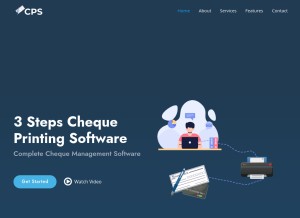 How chequesprintingsoftware.com looks like on a tablet such as an iPad.