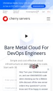 How cherryservers.com looks like on a mobile device such as an iPhone.