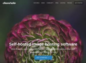 How chevereto.com looks like on a tablet such as an iPad.
